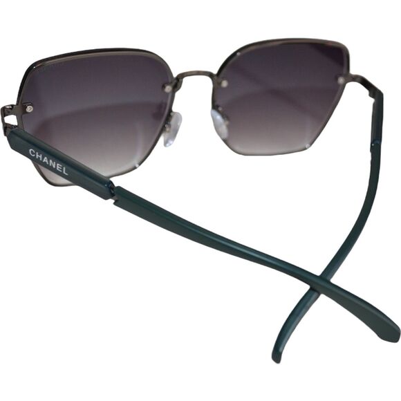 Chanel 19471 Square Sunglasses | Green/Silver | 58-18-140 | Women’s - Picture 8 of 16